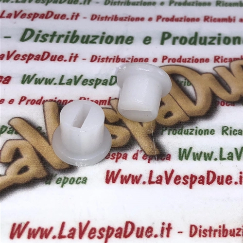 Par de casquillos blancos antivibración SUPER RESISTENTES para soporte de puerta lateral para VESPA 50 90 125 SPECIAL RL ET3 PRIMAVERA N.º 100408