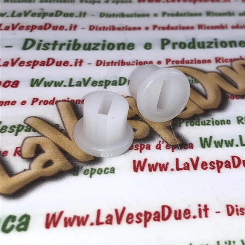 Par de casquillos blancos antivibración SUPER RESISTENTES para soporte de puerta lateral para VESPA 50 90 125 SPECIAL RL ET3 PRIMAVERA N.º 100408