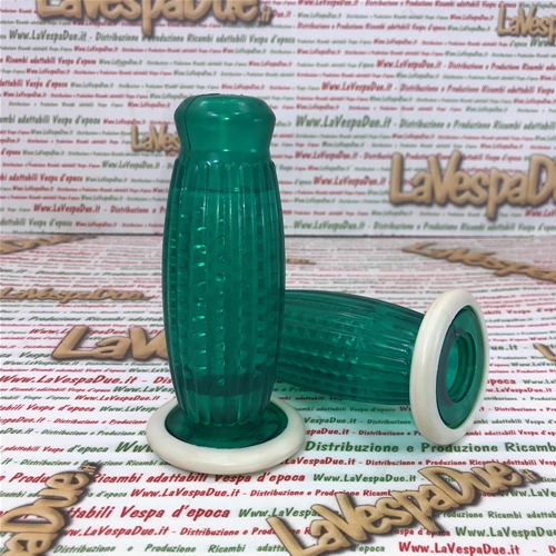 Paar BUBBLE SUPERFLEX 22 mm transparente grüne Griffe für VESPA 50 80 90 125 150 160 180 200 PRIMAVERA ET3 GT GTR SUPER TS GL SPRINT VELOCE SS PX PE