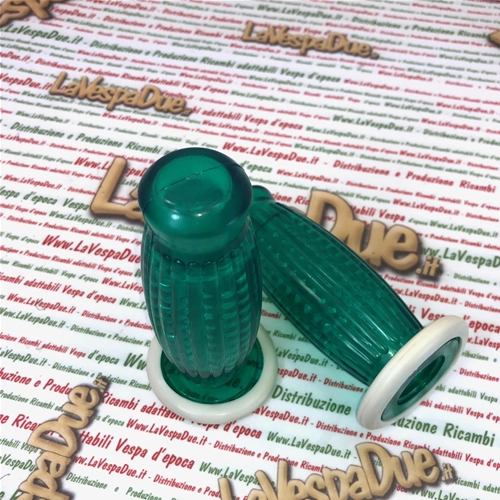 Paar BUBBLE SUPERFLEX 22 mm transparente grüne Griffe für VESPA 50 80 90 125 150 160 180 200 PRIMAVERA ET3 GT GTR SUPER TS GL SPRINT VELOCE SS PX PE