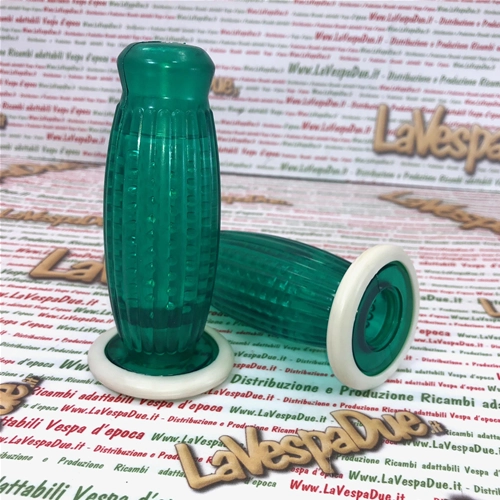 Paar BUBBLE SUPERFLEX 22 mm transparente grüne Griffe für VESPA 50 80 90 125 150 160 180 200 PRIMAVERA ET3 GT GTR SUPER TS GL SPRINT VELOCE SS PX PE