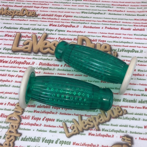 Paar BUBBLE SUPERFLEX 22 mm transparente grüne Griffe für VESPA 50 80 90 125 150 160 180 200 PRIMAVERA ET3 GT GTR SUPER TS GL SPRINT VELOCE SS PX PE