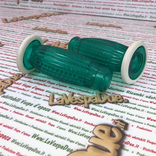 Paar BUBBLE SUPERFLEX 22 mm transparente grüne Griffe für VESPA 50 80 90 125 150 160 180 200 PRIMAVERA ET3 GT GTR SUPER TS GL SPRINT VELOCE SS PX PE