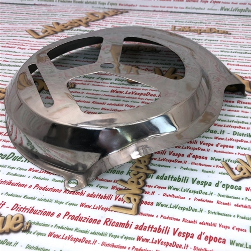Chromed stainless steel fan cover 50's GS style for VESPA 80 125 150 200 PX PE with electric start