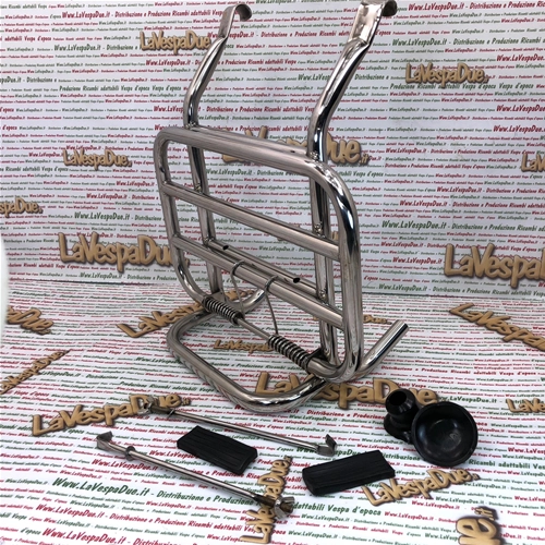 Verchromter Edelstahl-Gepäckträger vorne für VESPA 50 90 125 150 160 180 200 NLR PRIMAVERA SS ET3