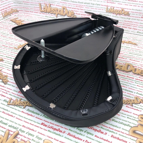 Asiento delantero individual negro completo con estructura y funda para VESPA 50 N V5A1T Primera Serie de 1963, adaptable a VESPA 50 LR SPECIAL ET3.