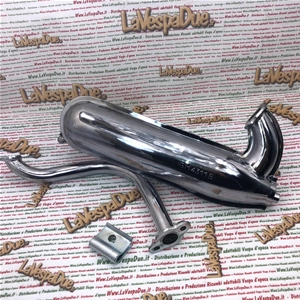 Pot d'échappement chromé type torpille pour Vespa 50/90 SS, adaptable aux modèles 50/90/125 NLR Special (homologué).