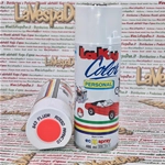 Peinture fluorescente spéciale en aérosol, couleur rouge orangé, idéale pour les surfaces parfaitement visibles de loin. Aérosol de 400 ml avec valve autonettoyante.