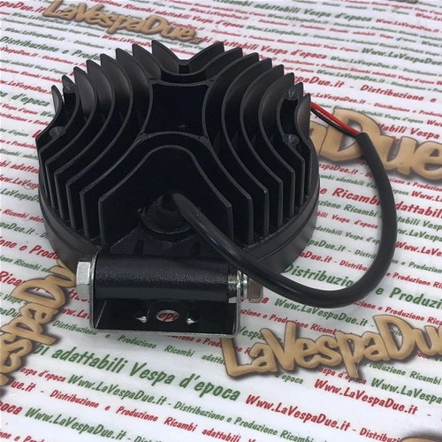 Projecteur rond additionnel universel IP67 10/30 V 24 W avec 9 LED Epistar 1750 lumens avec lentille en polycarbonate pour applications sur boucliers et arceaux de sécurité