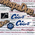 Kit serie Scritte Targhette Adesivi Anteriori e laterali base alluminio per piaggio CIAO 50 LUSSO