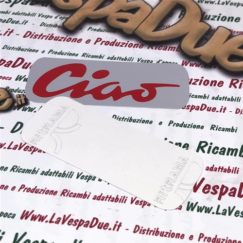 Plaque adhésive latérale pour Piaggio CIAO sur feuille d'aluminium satiné, autocollant à lettrage rouge pour PIAGGIO 50 CIAO première série C7 C9