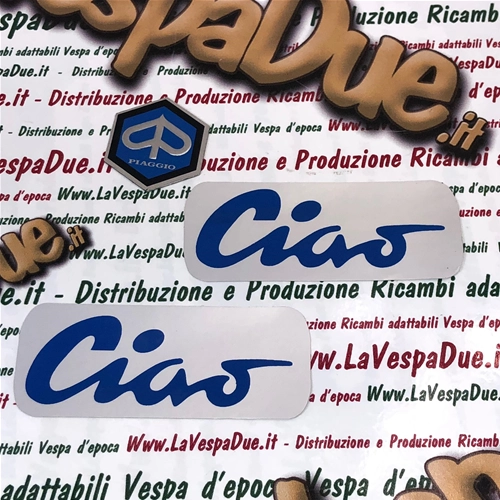 Front and side lettering plate set, aluminum base, for Piaggio Ciao 50 old models