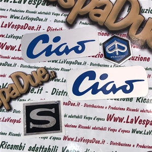 Beschriftungssatz für Front und Seite, Aluminiumsockel für Piaggio CIAO 50 SPECIAL