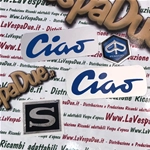 Kit serie Scritte Targhette Anteriori e laterali base alluminio per piaggio CIAO 50 SPECIAL