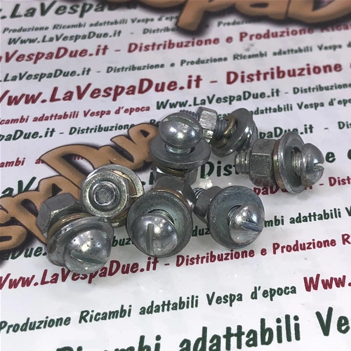 Vis à tête ronde pour la fixation du garde-boue et du support de plaque d'immatriculation, avec tout le nécessaire pour VESPA APE CIAO 50 125 150 160 180 200, tous modèles confondus, y compris voitures et motos anciennes.