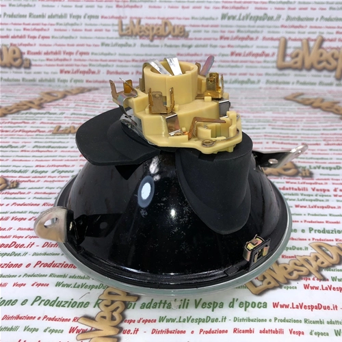 Faro delantero SIEM original con cristal completo para VESPA 80 125 150 200 PX PE ARCOBALENO 125 150 200 completo con portalámparas ro 139616 1R000267 163685