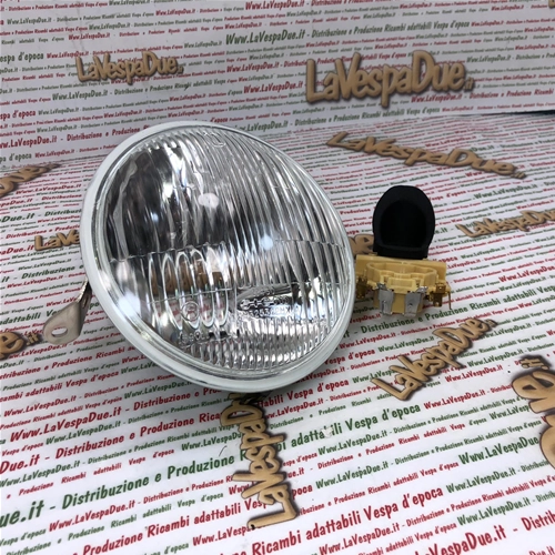 Faro delantero SIEM original con cristal completo para VESPA 80 125 150 200 PX PE ARCOBALENO 125 150 200 completo con portalámparas ro 139616 1R000267 163685