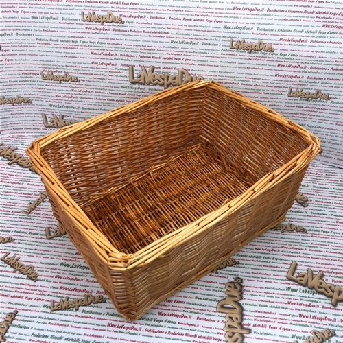 Panier de coffre rectangulaire en osier 43 x 33 x 19 cm porte-bagages de coffre avant arrière VESPA LAMBRETTA APE CIAO BOXER BRAVO SI couleur naturelle
