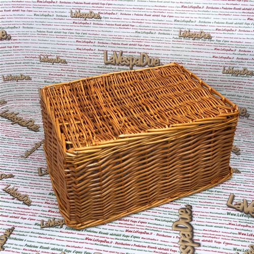 Panier de coffre rectangulaire en osier 43 x 33 x 19 cm porte-bagages de coffre avant arrière VESPA LAMBRETTA APE CIAO BOXER BRAVO SI couleur naturelle