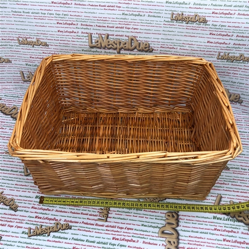 Panier de coffre rectangulaire en osier 43 x 33 x 19 cm porte-bagages de coffre avant arrière VESPA LAMBRETTA APE CIAO BOXER BRAVO SI couleur naturelle