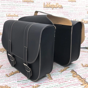 Schwarze Seitentaschen für PIAGGIO CIAO SI BOXER BRAVO 50 75 Moped, Hecktasche aus Kunstleder
