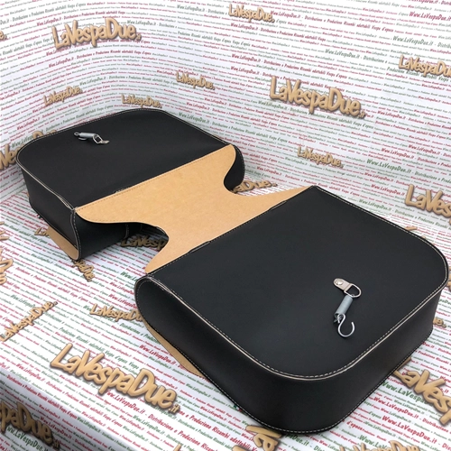 Schwarze Seitentaschen für PIAGGIO CIAO SI BOXER BRAVO 50 75 Moped, Hecktasche aus Kunstleder
