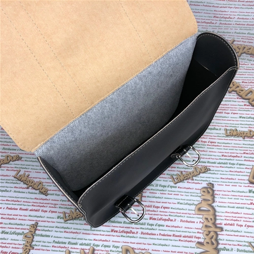 Schwarze Seitentaschen für PIAGGIO CIAO SI BOXER BRAVO 50 75 Moped, Hecktasche aus Kunstleder