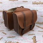 Rear side bags saddlebag in imitation leather brown color for PIAGGIO CIAO SI BOXER BRAVO mopeds