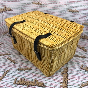Panier à bagages en osier 47 x 31 x 25 cm (hauteur), porte-bagages, coffre, couleur naturelle, compatible Vespa, Lambretta, Ciao Bravo, Boxer, Si 50, 90, 125, 150, 160, 180, 200