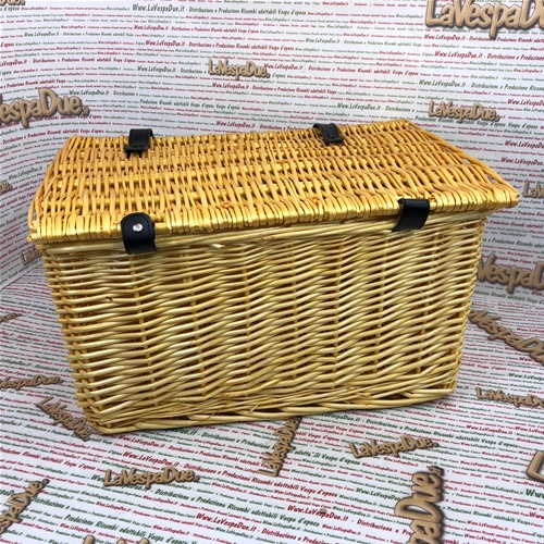 Panier à bagages en osier 47 x 31 x 25 cm (hauteur), porte-bagages, coffre, couleur naturelle, compatible Vespa, Lambretta, Ciao Bravo, Boxer, Si 50, 90, 125, 150, 160, 180, 200