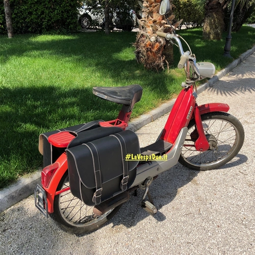 Schwarze Seitentaschen für PIAGGIO CIAO SI BOXER BRAVO 50 75 Moped, Hecktasche aus Kunstleder