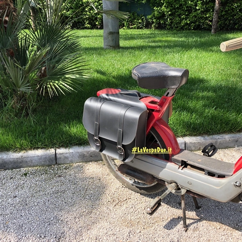 Schwarze Seitentaschen für PIAGGIO CIAO SI BOXER BRAVO 50 75 Moped, Hecktasche aus Kunstleder