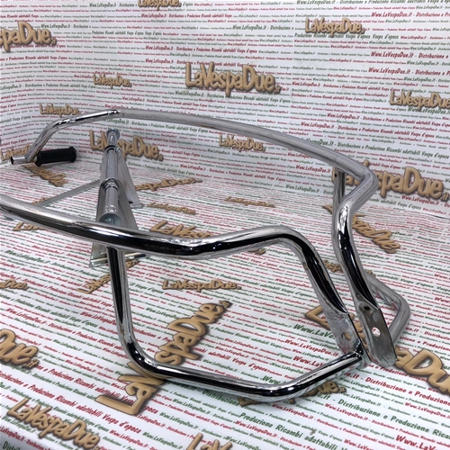Single chrome tubular perimeter and body protector for VESPA 80 125 150 200 PE PX ARCOBALENO T5