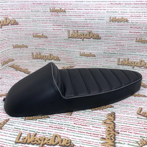 Black single-seater hump seat, SPORT model, without lock, for VESPA PX 80 125 150 200 PE LUSSO PX 98 MY, black, suitable for 125 VNA VNB GT GTR SUPER TS 150 VBA VBB GL SPRINT V. SUPER