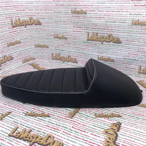 Black single-seater hump seat, SPORT model, without lock, for VESPA PX 80 125 150 200 PE LUSSO PX 98 MY, black, suitable for 125 VNA VNB GT GTR SUPER TS 150 VBA VBB GL SPRINT V. SUPER