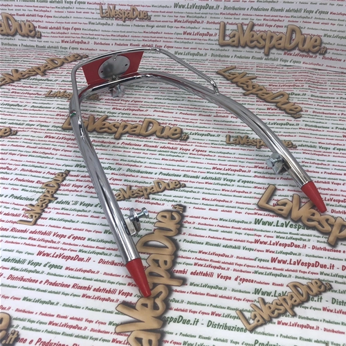Umlaufender Chromstoßfänger – rot – für Kotflügel VESPA 50 90 125 NLR SPECIAL ET3 PRIMAVERA SUPER