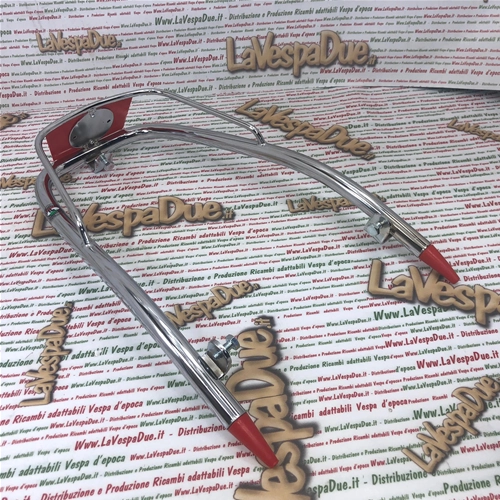 Umlaufender Chromstoßfänger – rot – für Kotflügel VESPA 50 90 125 NLR SPECIAL ET3 PRIMAVERA SUPER