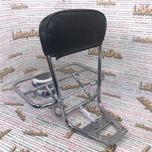 38 x 25 klappbarer Gepäckträger mit universeller Rückenlehne für Vespa und Lambretta
