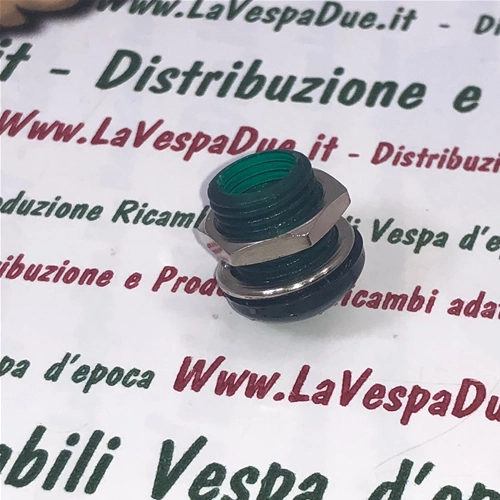 Luz indicadora verde con rosca y tuerca para cuerpo del faro y manillar, adaptable para VESPA VESPA 125 VM2T VN1T VN2T VNA VNB 150 VL3 VB1 VBA