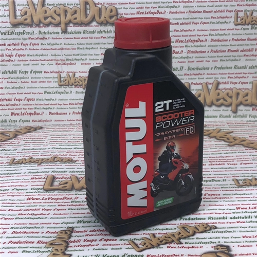 MOTUL SCOOTER POWER 2T 100% synthetisches ESTER-Rennöl für VESPA-Roller (2-Takt). Hochleistungs-2-Takt-Motorenschmierstoff.