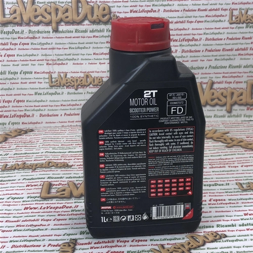 MOTUL SCOOTER POWER 2T 100% synthetisches ESTER-Rennöl für VESPA-Roller (2-Takt). Hochleistungs-2-Takt-Motorenschmierstoff.