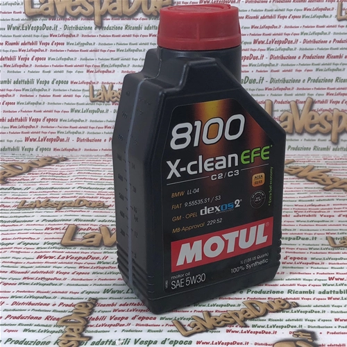 MOTUL 8100 X-CLEAN EFE 5W30 100% synthetisches Motorenöl, 1 Liter, hoher Schutz und Kraftstoffersparnis. Schmierstoff für Benzin- und Dieselmotoren EURO 4, 5 & 6.