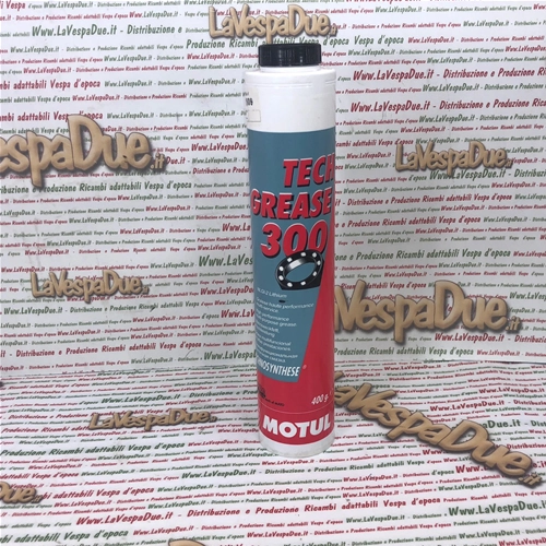 Cartuccia Grasso MOTUL TECH GREASE 300 semi-sintetico TECHNOSYNTHESE al sapone di Litio complesso multiuso per prestazioni molto elevate cartuccia da 400 grammi colore Verde scuro