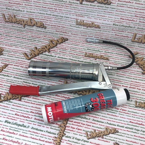 Bomba manual para cartuchos de grasa MOTUL LUBE, compatible con cartuchos de grasa Motul de 400 gramos.