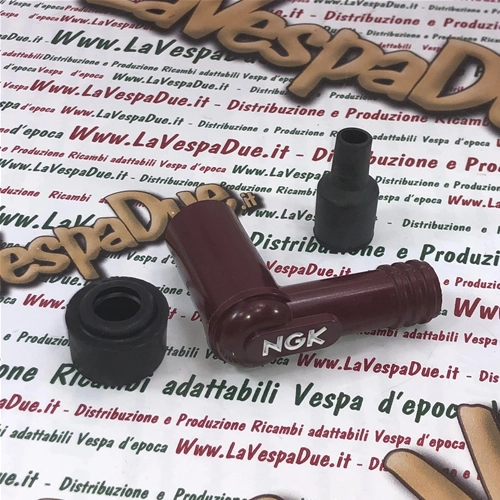 NGK LB05F-R red phenolic resin spark plug cap with resistor for VESPA APE LAMBRETTA CIAO