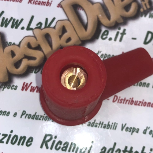 Red silicone spark plug cap for spark plug with resistor with pin and 7mm diameter cable with 5 KOhm resistor for VESPA APE LAMBRETTA CIAO