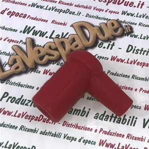 Red silicone spark plug cap for spark plug with resistor with pin and 7mm diameter cable with 5 KOhm resistor for VESPA APE LAMBRETTA CIAO