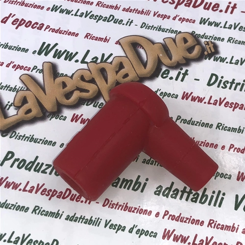 Red silicone spark plug cap for spark plug with resistor with pin and 7mm diameter cable with 5 KOhm resistor for VESPA APE LAMBRETTA CIAO
