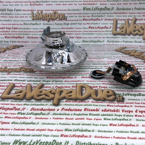 Phare en verre avec support de lampe pour Vespa 50 90 SS Super Sprint 125 Primavera 150 Super (réf. 091390, 193798, 143075, 144773)
