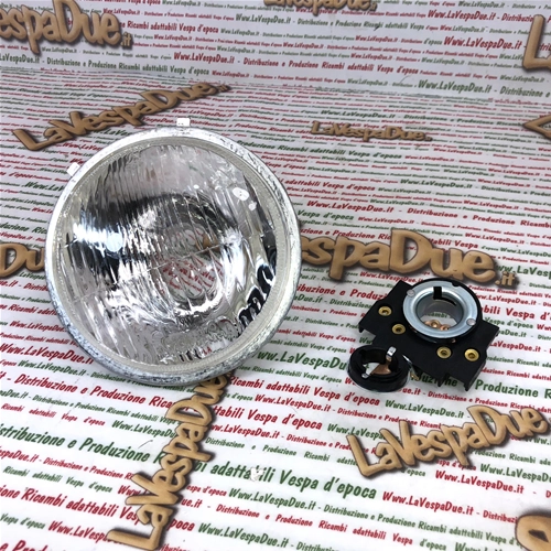 Phare en verre avec support de lampe pour Vespa 50 90 SS Super Sprint 125 Primavera 150 Super (réf. 091390, 193798, 143075, 144773)